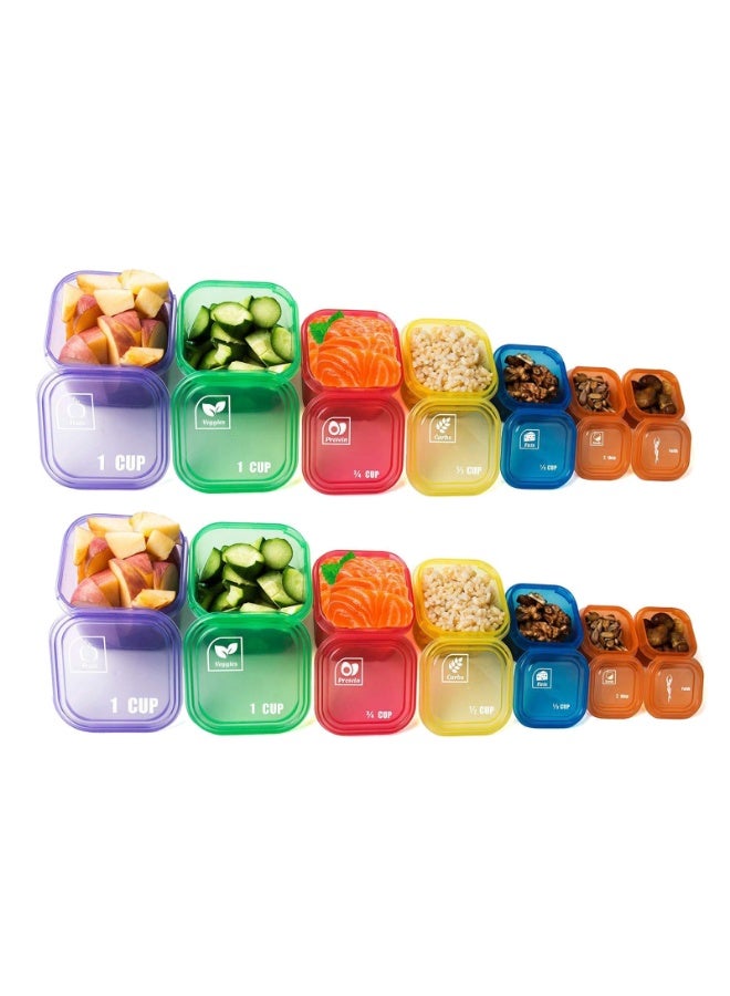 Portion Control Containers,14 Containers 21 Day Food Portion Fix Labeled Meal Food Containers Kit - Image 1